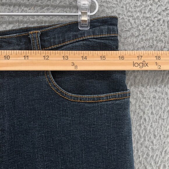 Chicos Jeans Womens 1 US 8 Blue Dark Wash Denim Stretch Mid Rise Tapered Slim - Picture 7 of 11